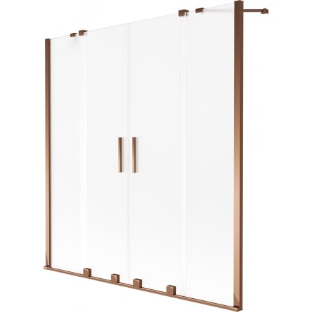 Mexen Velar Duo Badewannenfaltwand 2-flügelig schiebbar 140 x 150 cm, matt, Roségold - 896-140-000-32-60
