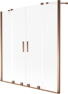 Mexen Velar Duo Badewannenfaltwand 2-flügelig schiebbar 140 x 150 cm, matt, Roségold - 896-140-000-32-60