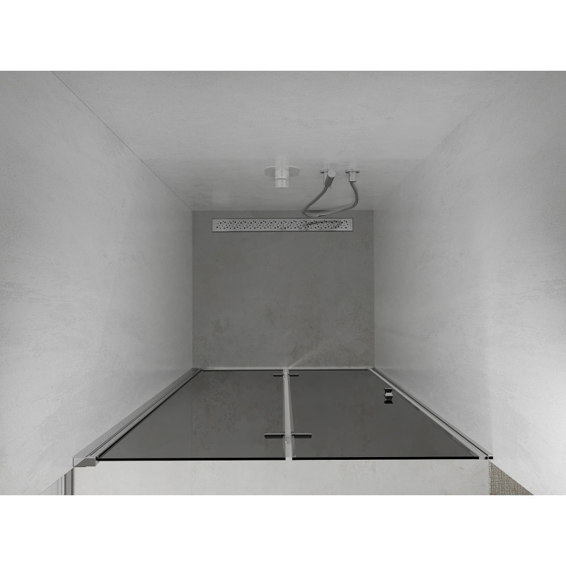 Mexen Lima faltbare Duschabtrennung 100 cm, Graphit, Chrom - 856-100-000-01-40