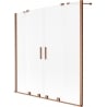 Mexen Velar Duo Badewannenwand 2-flügelig verschiebbar 140 x 150 cm, matt, gebürstetes Kupfer - 896-140-000-32-65