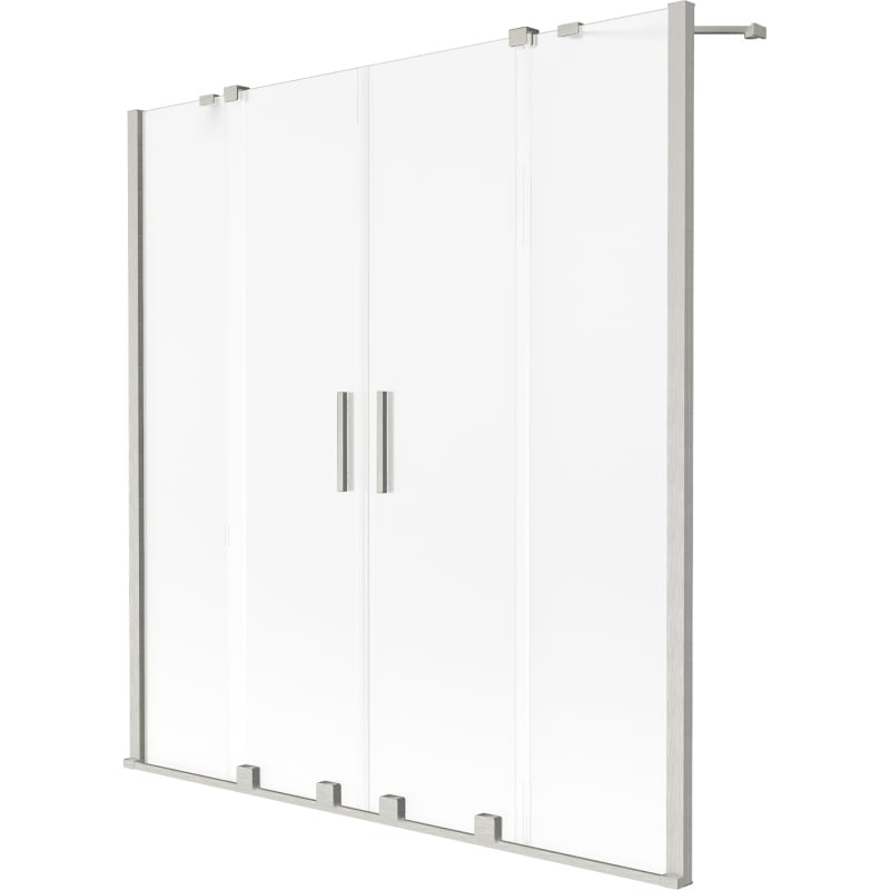 Mexen Velar Duo Duschabtrennung 2-flügelig, 140 x 150 cm, matt, gebürstetes Nickel - 896-140-000-32-97