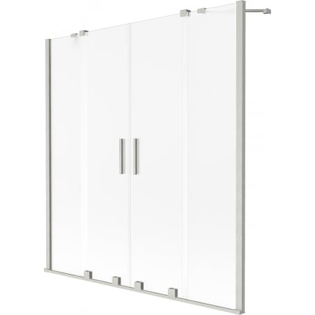 Mexen Velar Duo Duschabtrennung 2-flügelig, 140 x 150 cm, matt, gebürstetes Nickel - 896-140-000-32-97