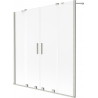 Mexen Velar Duo Duschabtrennung 2-flügelig, 140 x 150 cm, matt, gebürstetes Nickel - 896-140-000-32-97