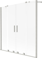 Mexen Velar Duo Duschabtrennung 2-flügelig, 140 x 150 cm, matt, gebürstetes Nickel - 896-140-000-32-97