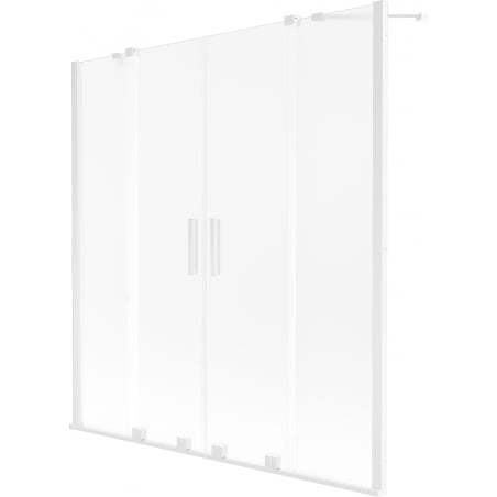 Mexen Velar Duo Badewannenabtrennung, 2-teilig verschiebbar, 160 x 150 cm, matt, weiß - 896-160-000-32-20