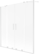 Mexen Velar Duo Badewannenabtrennung, 2-teilig verschiebbar, 160 x 150 cm, matt, weiß - 896-160-000-32-20