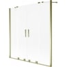 Mexen Velar Duo Badewannenfaltwand, 2-flügelig, verschiebbar 160 x 150 cm, matt, gold - 896-160-000-32-50