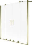 Mexen Velar Duo Badewannenfaltwand, 2-flügelig, verschiebbar 160 x 150 cm, matt, gold - 896-160-000-32-50