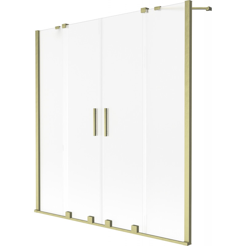 Mexen Velar Duo Zwei-Schicht-Duschwand 2-flügelig Schiebbar 160 x 150 cm, matt, gebürstetes Gold - 896-160-000-32-55