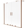 Mexen Velar Duo Badewannenabtrennung 2-flügelig verschiebbar 160 x 150 cm, Frost, gebürstetes Kupfer - 896-160-000-32-65