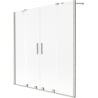 Mexen Velar Duo Badewannenfaltwand 2-flügelig, verschiebbar 160 x 150 cm, matt, gebürsteter Nickel - 896-160-000-32-97