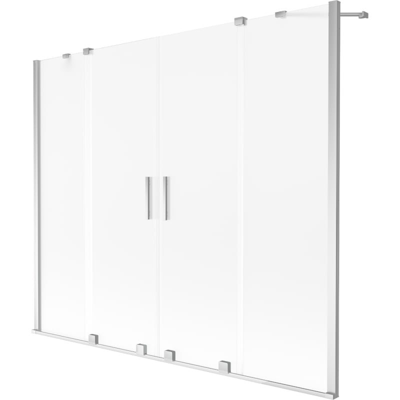 Mexen Velar Duo Badewannenabtrennung 2-flügelig, schiebbar 170 x 150 cm, mattiert, Chrom - 896-170-000-32-01