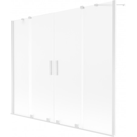 Mexen Velar Duo Badewannenfaltwand 2-flügelig verschiebbar 170 x 150 cm, matt, weiß - 896-170-000-32-20