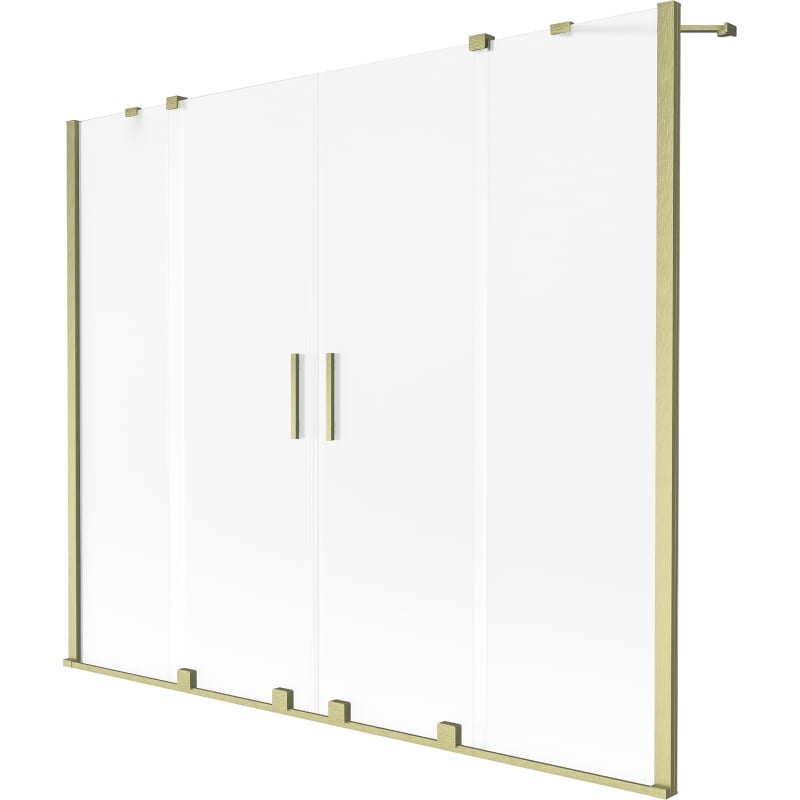 Mexen Velar Duo Duschwand 2-flügelig verschiebbar 170 x 150 cm, matt, gold gebürstet - 896-170-000-32-55