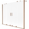 Mexen Velar Duo Badewannenabtrennung 2-flügelig, verschiebbar 170 x 150 cm, Mattglas, gebürstetes Kupfer - 896-170-000-32-65
