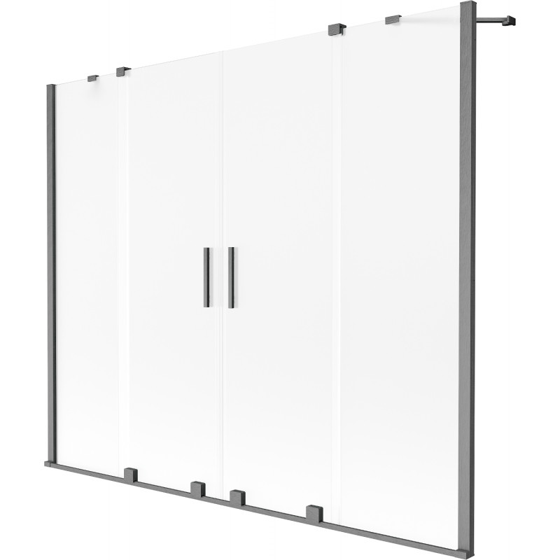 Mexen Velar Duo Badewannenparavent 2-flügelig verschiebbar 170 x 150 cm, matt, gebürstetes Gun Grey - 896-170-000-32-66