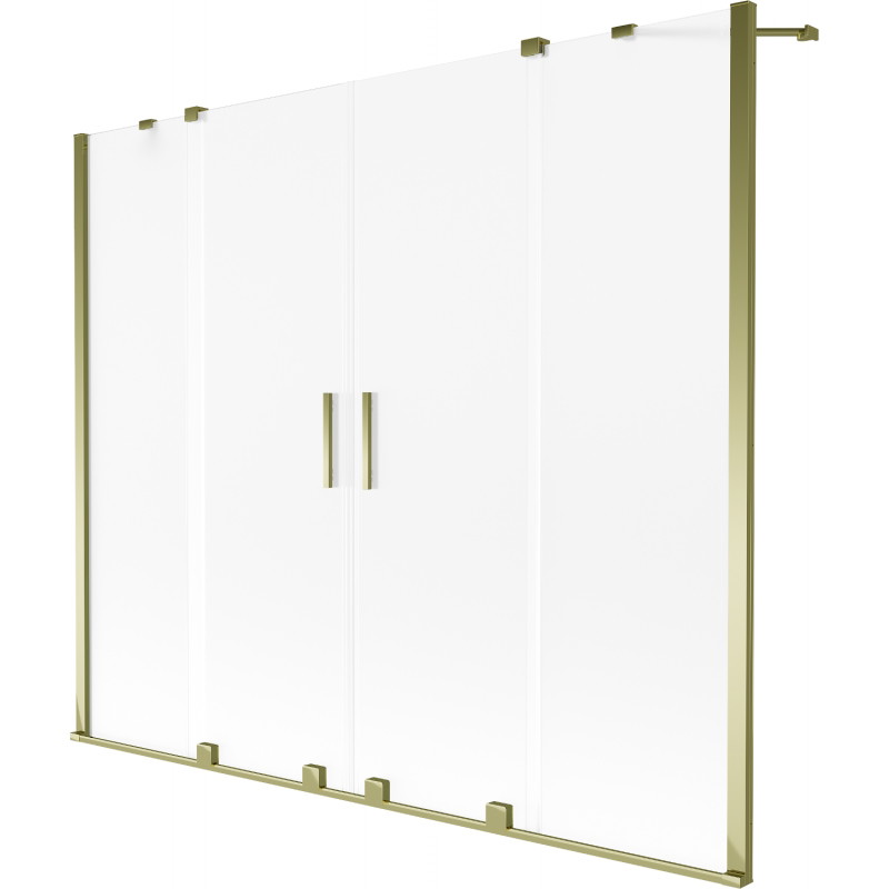 Mexen Velar Duo Badewannenwand 2-flügelig verschiebbar 190 x 150 cm, Mattglas, Gold - 896-190-000-32-50
