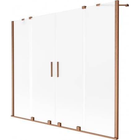 Mexen Velar Duo Badewannenwand, 2-flügelig, verschiebbar, 190 x 150 cm, matt, gebürstetes Kupfer - 896-190-000-32-65
