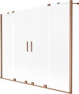 Mexen Velar Duo Badewannenwand, 2-flügelig, verschiebbar, 190 x 150 cm, matt, gebürstetes Kupfer - 896-190-000-32-65