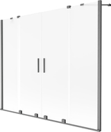 Mexen Velar Duo-Badewannenabtrennung 2-teilig, 190 x 150 cm, matt, Gun Gray gebürstet - 896-190-000-32-66