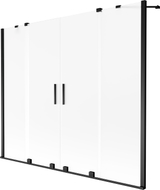 Mexen Velar Duo Badewannenfaltwand 2-flügelig verschiebbar 190 x 150 cm, matt, schwarz - 896-190-000-32-70
