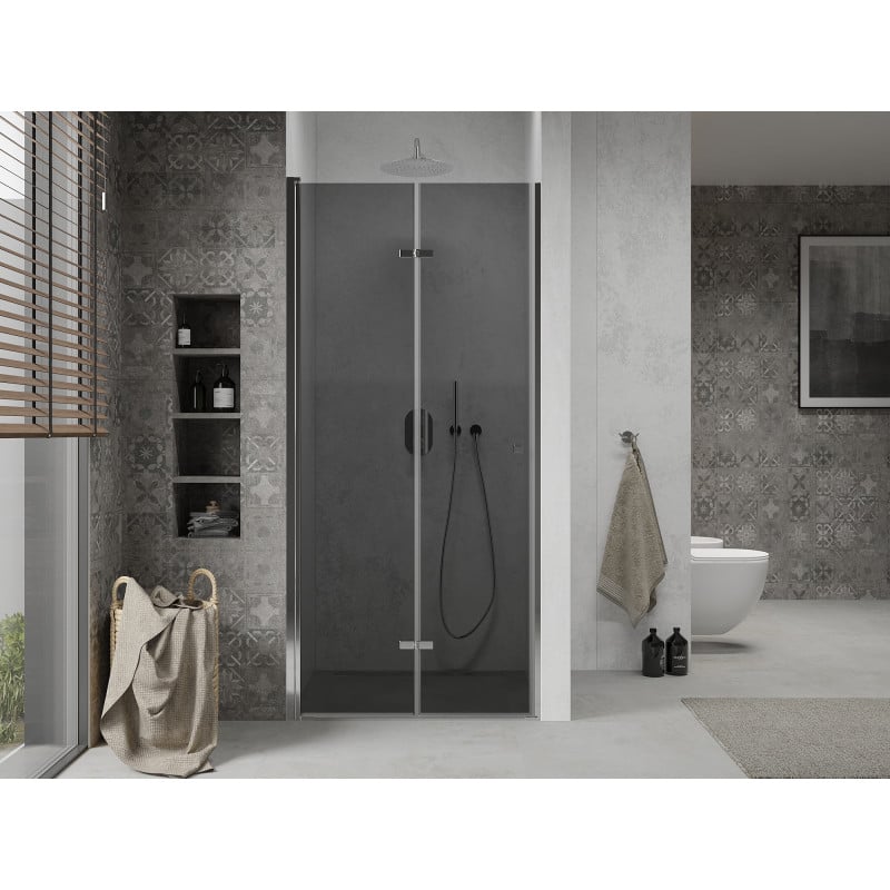 Mexen Lima faltbare Duschabtrennung 70 cm, Graphit, Chrom - 856-070-000-01-40