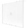 Mexen Velar Duo Badewannenabtrennung, 2-flügelig, verschiebbar 200 x 150 cm, Milchglas, weiß - 896-200-000-32-20