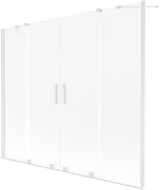 Mexen Velar Duo Badewannenabtrennung, 2-flügelig, verschiebbar 200 x 150 cm, Milchglas, weiß - 896-200-000-32-20