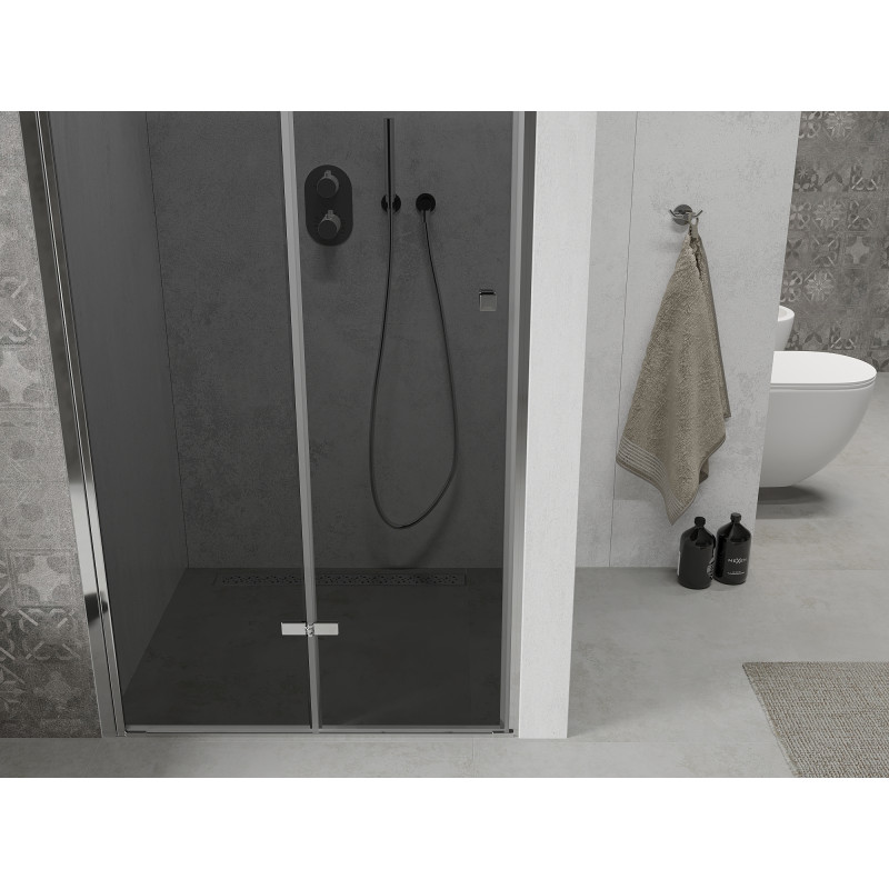 Mexen Lima faltbare Duschabtrennung 70 cm, Graphit, Chrom - 856-070-000-01-40