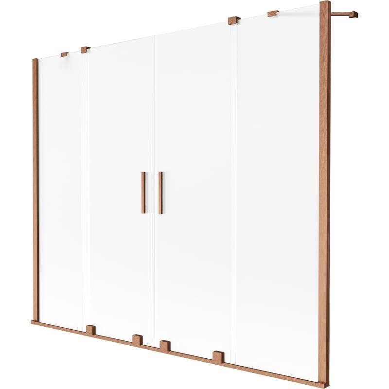 Mexen Velar Duo Duschwand, 2-teilig, schiebbar, 200 x 150 cm, matt, gebürstetes Kupfer - 896-200-000-32-65