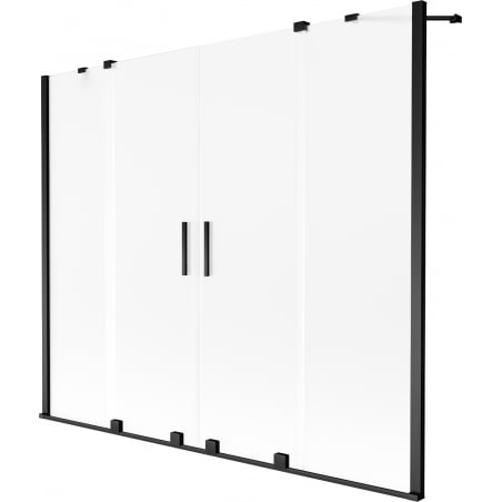 Mexen Velar Duo Badewannenabtrennung 2-flügelig verschiebbar 200 x 150 cm, matt, schwarz - 896-200-000-32-70