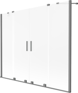 Mexen Velar Duo Duschwand 2-flügelig verschiebbar 200 x 150 cm, Milchglas, Gun Metal - 896-200-000-32-95