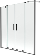 Mexen Velar Duo Badewannenfaltwand 2-flügelig zum Schieben 150 x 150 cm, transparent, Gun Metal - 896-150-000-02-95