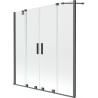 Mexen Velar Duo zweitürige, verschiebbare Badewannenwand 140 x 150 cm, transparent, Gun Metal - 896-140-000-02-95