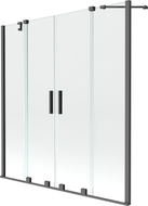 Mexen Velar Duo zweitürige, verschiebbare Badewannenwand 140 x 150 cm, transparent, Gun Metal - 896-140-000-02-95