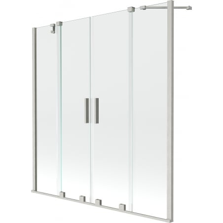Mexen Velar Duo Duschabtrennung 2-flügelig, verschiebbar 140 x 150 cm, transparent, gebürsteter Nickel - 896-140-000-02-97
