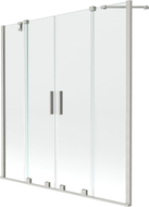 Mexen Velar Duo Duschabtrennung 2-flügelig, verschiebbar 140 x 150 cm, transparent, gebürsteter Nickel - 896-140-000-02-97