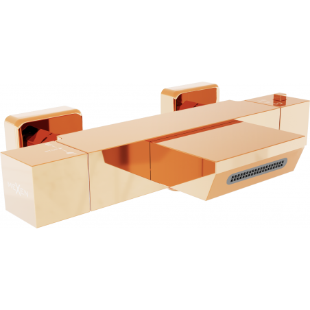 Mexen Cube thermostatische Badewannenarmatur, Roségold - 77360-60