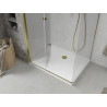 Mexen Lima faltbare Duschkabine 70 x 80 cm, transparent, gold + Flat Duschwanne - 856-070-080-50-00-4010