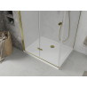 Mexen Lima faltbare Duschkabine 90 x 70 cm, transparent, gold + Flat Duschwanne - 856-090-070-50-00-4010