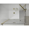 Mexen Lima faltbare Duschkabine 90 x 80 cm, transparent, gold + Flat Duschtasse - 856-090-080-50-00-4010