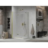 Mexen Lima faltbare Duschkabine 90 x 80 cm, transparent, gold + Flat Duschtasse - 856-090-080-50-00-4010