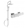Mexen Cube Tord Aufputz-Duschset mit Kopfbrause und thermostatischer Duscharmatur, Chrom - 77200200-00