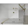 Mexen Lima Faltbare Duschkabine 90 x 100 cm, transparent, gold + Duschwanne Flat - 856-090-100-50-00-4010