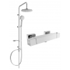 Mexen Cube Carl Aufputz-Duschset mit Regendusche und Thermostatarmatur, Chrom - 77200240-00