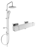 Mexen Cube Carl Aufputz-Duschset mit Regendusche und Thermostatarmatur, Chrom - 77200240-00