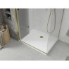 Mexen Lima faltbare Duschkabine 100 x 80 cm, transparent, gold + Flat-Duschwanne - 856-100-080-50-00-4010