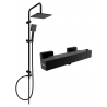 Mexen Cube Tord, Außen-Duschset mit Duschkopf und Thermostat-Duscharmatur, schwarz - 77200200-70