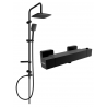Mexen Cube Sven Aufputz-Duschset mit Regendusche und thermostatischer Duscharmatur, schwarz - 77200262-70