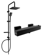 Mexen Cube Sven Aufputz-Duschset mit Regendusche und thermostatischer Duscharmatur, schwarz - 77200262-70